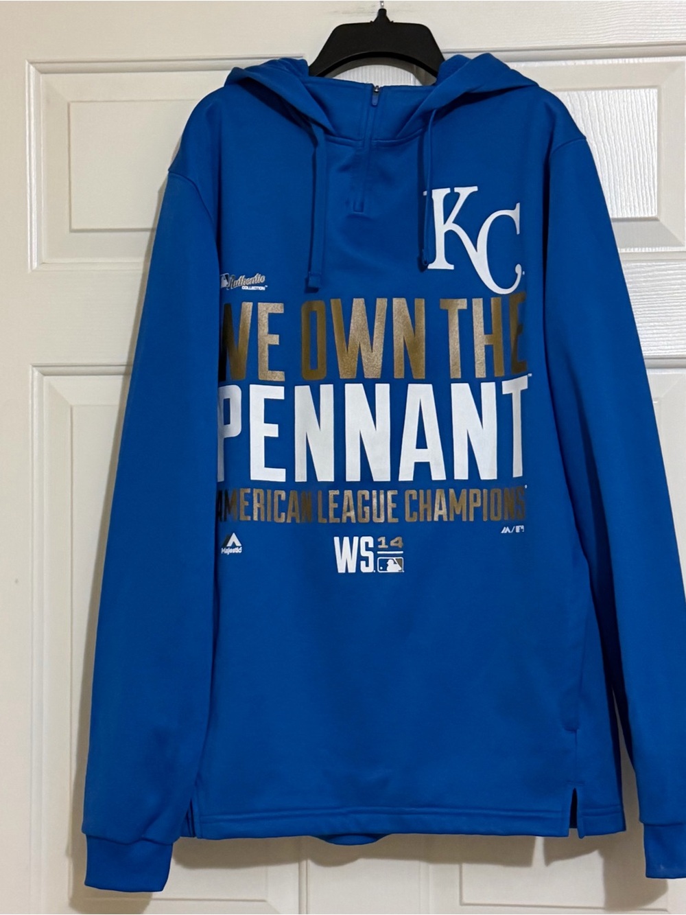 Kansas City Royals MLB 2014 American League Champions Hoodie Sweatshirt Medium M